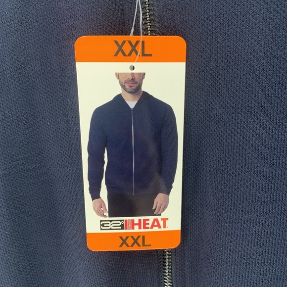 32 Degrees Heat Men's Full Zip Hooded Jacket, Blue, Size XXL New With Tags - Picture 2 of 10